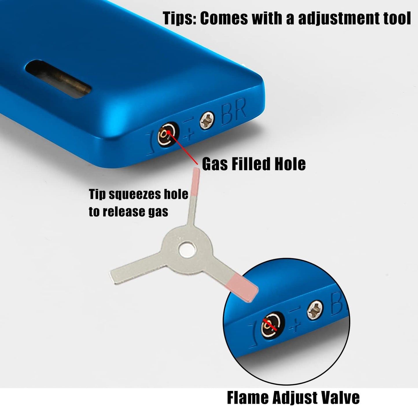 Lighter and Cutter Set, Double Jet Flame Torch Lighter with Adjustment Tools, Refillable Windproof Butane Gas Lighter, Gifts for Men, Blue.(Sold Without Gas)