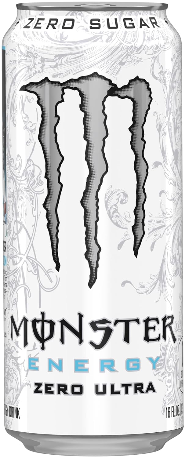 Monster Energy Zero Ultra, Sugar Free Energy Drink, 16 Fl oz (Pack of 15)