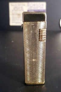 Vintage Gold Tone Diamond Cut Butane Lighter, Made in Korea, working!