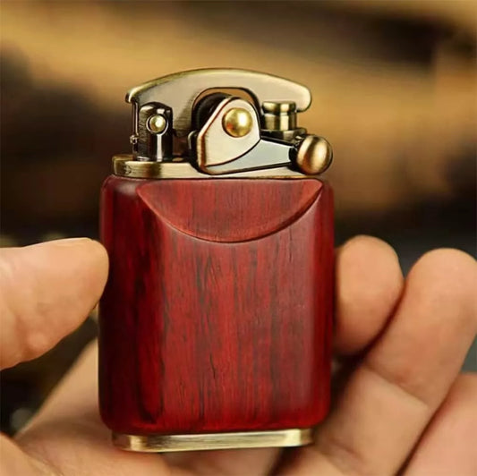 New Kerosene Lighter Luxurious Vintage Retro Sandalwood Rocker Windproof