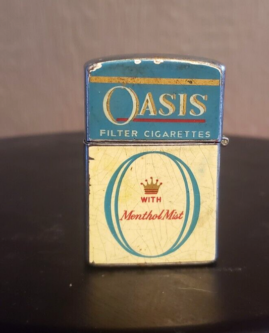 Vintage Continental Chrome Flip Top Cigarette Lighter - Made in Japan, Oasis cigarettes