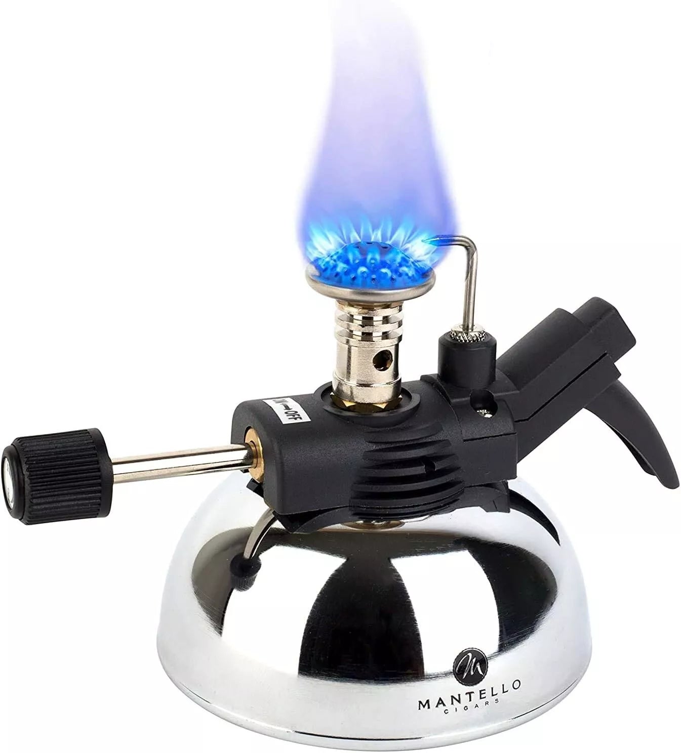 Mantello Tabletop Cigar Torch Lighter Flame Table-Top Cigar Butane Torch Lighter