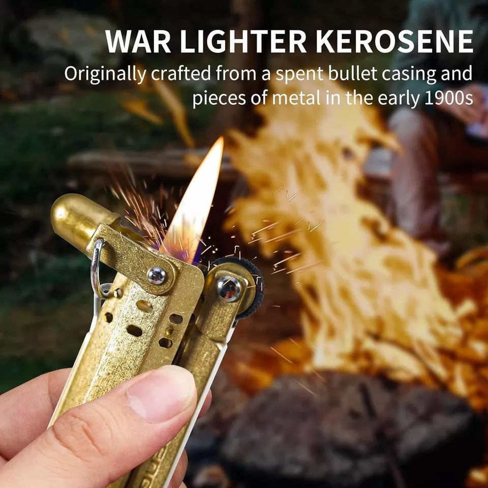 Handmade Trench Lighter WWI WWII Windproof Vintage Kerosene Pipe Lighter