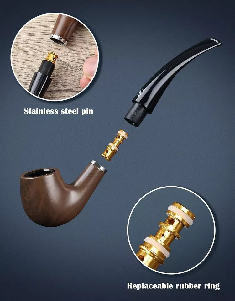 Pipe Set, Short Handle Curved Pipe with Foldable Pipe Stand Holder, Beginner ...