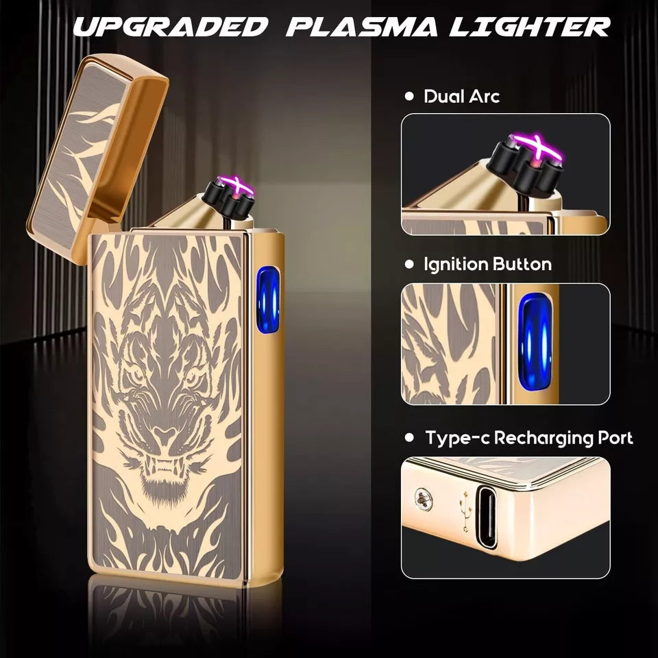 LcFun Plasma Lighter Type C Rechargeable Windproof Lighter USB Electric Lighter