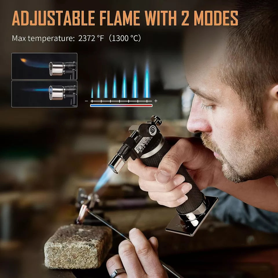 ravs Butane Torch Lighter, DUAL Flame Mode Kitchen Torch Cooking Torches, Blow T