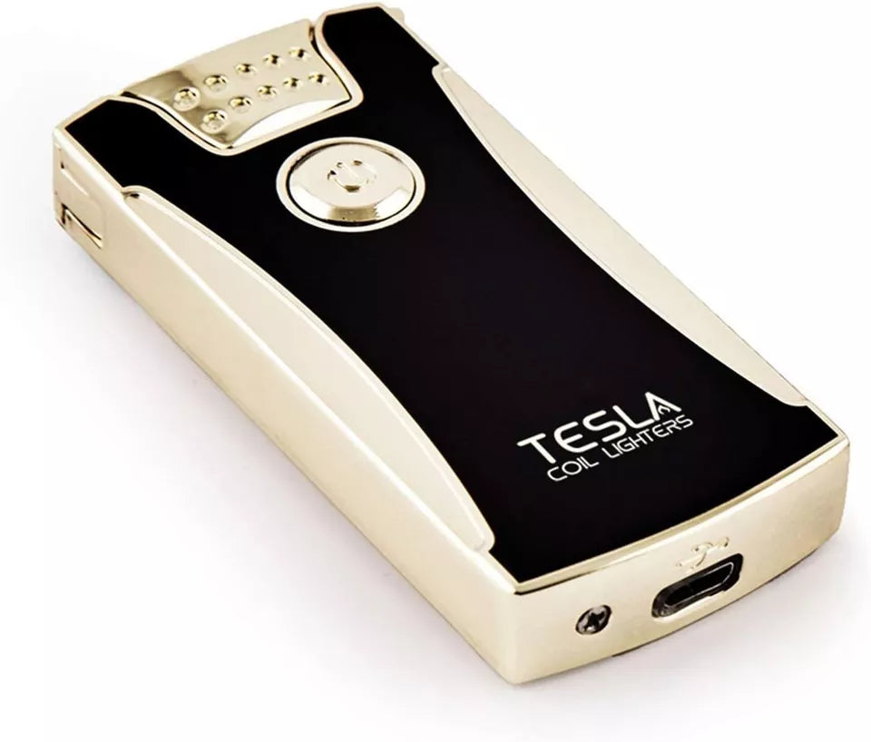 Tesla Coil Lighters™ USB Rechargeable Windproof Dual Arc Lighter Gold