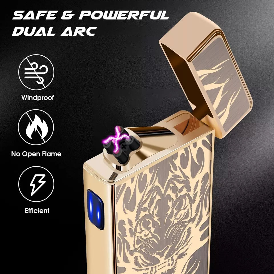 LcFun Plasma Lighter Type C Rechargeable Windproof Lighter USB Electric Lighter