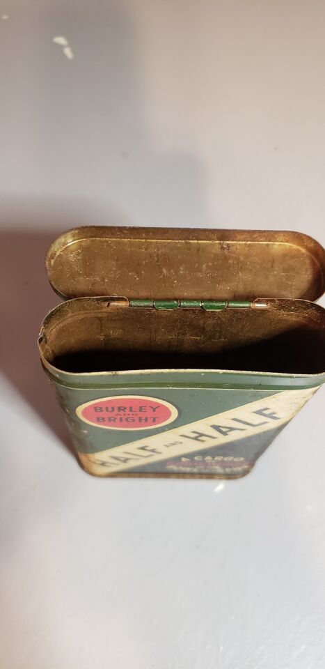 Vintage Half and Half Burley & Bright Bowl and Pipe Tobacco Empty Pocket Tin