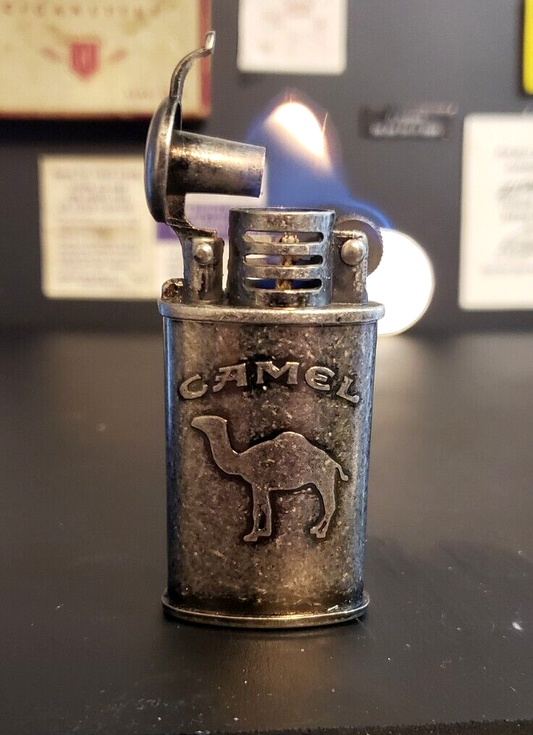 Vintage Camel Lighter, Flip Top, Metal, in working order