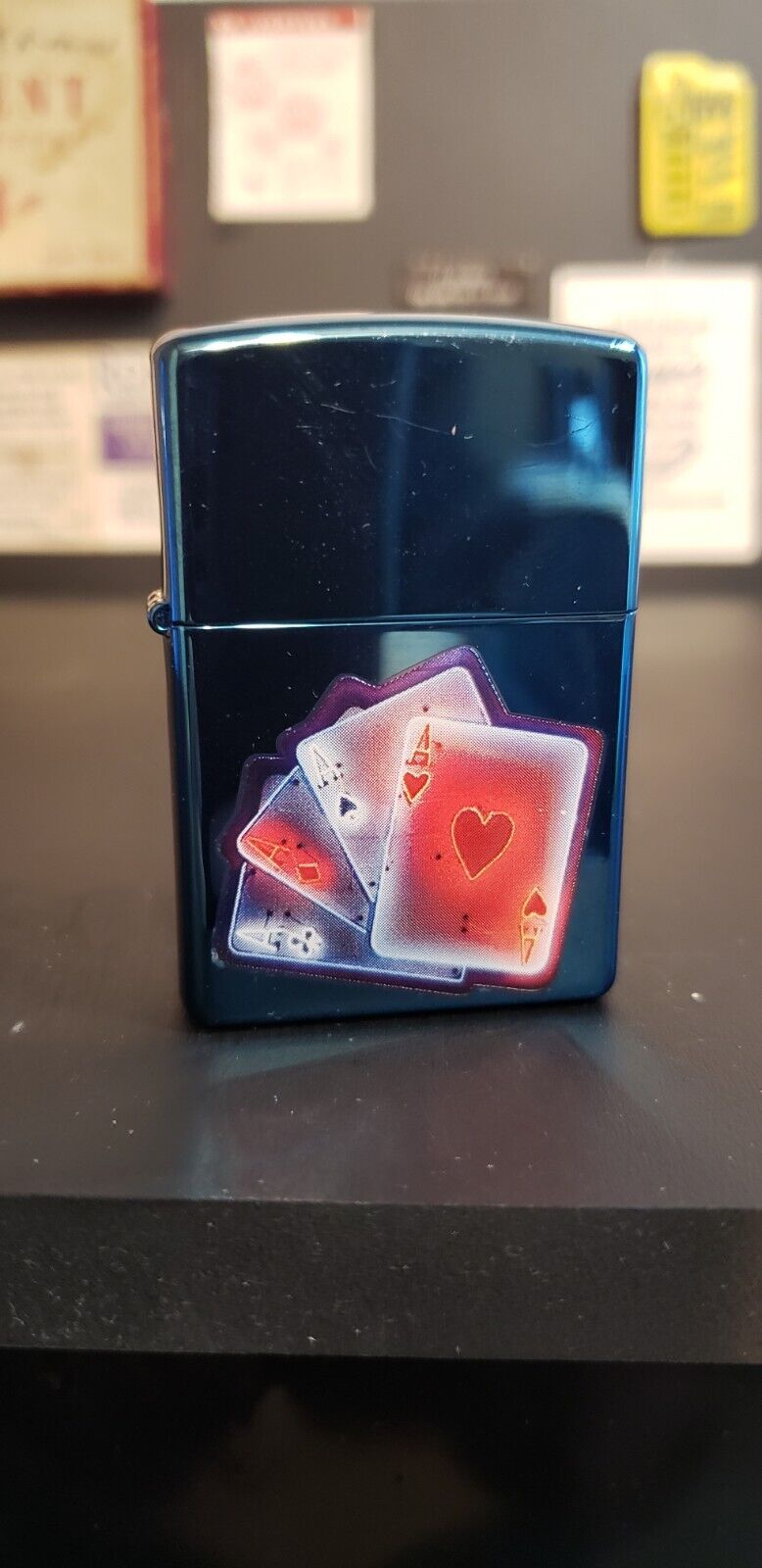 2005 Zippo Lighter - 4 Aces Street Chrome - unstruck and sealed