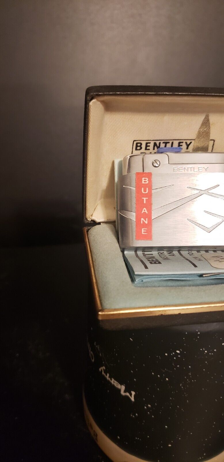 Vintage Bentley Butane Lighter with Original Box