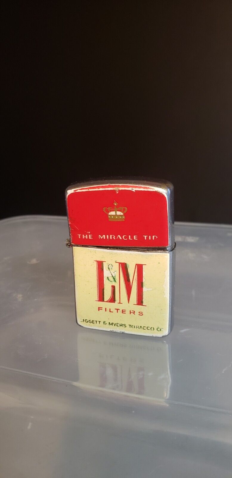 Vintage L&M filters Lighter Made in Japan Flip Top , in working order