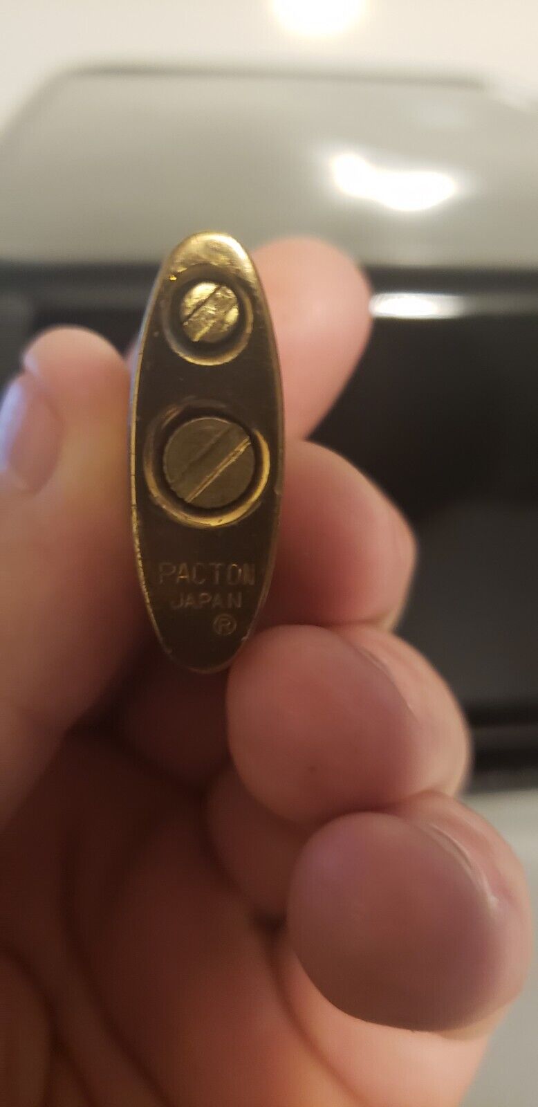 Vintage BRASS Cigarette lighters - PACTON - Japan missing key chain