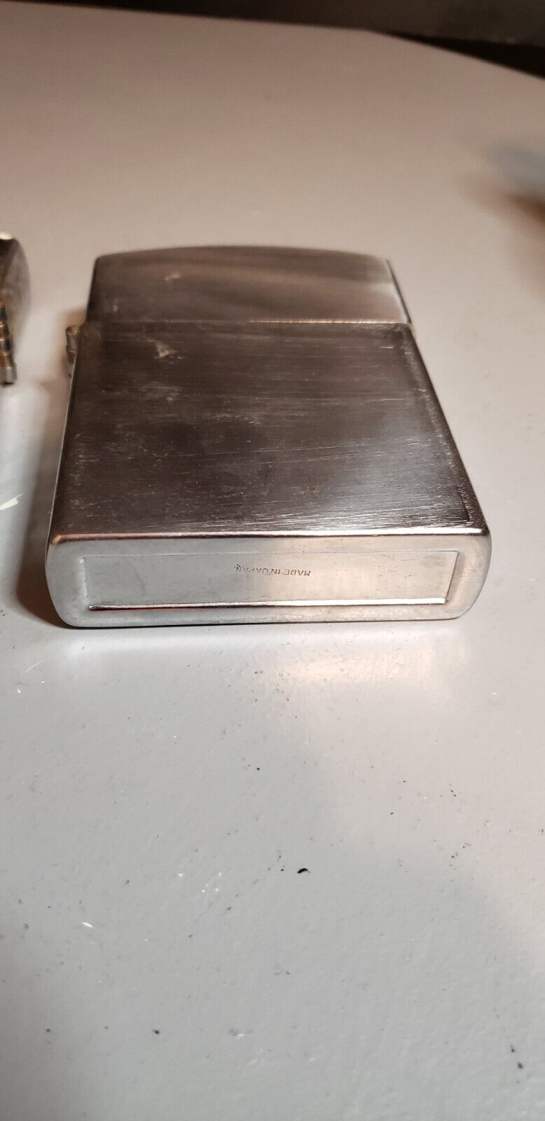 Lot of 2 Large NON WORKING Flip Top TABLE SILVER JAPAN LIGHTERS 3649/22