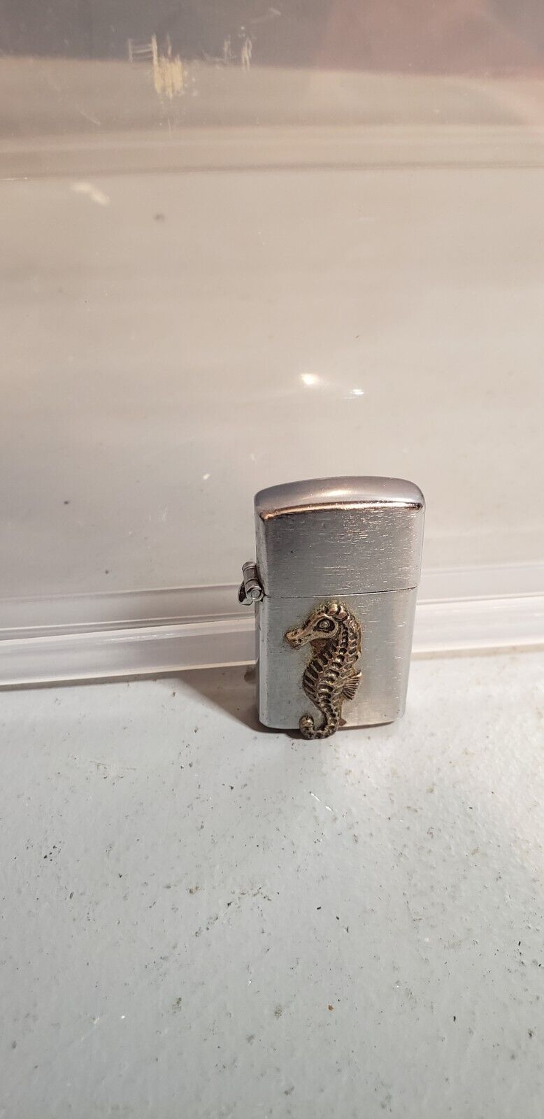 Vintage Miniature flip top Silver Tone Pocket Lighter in working order