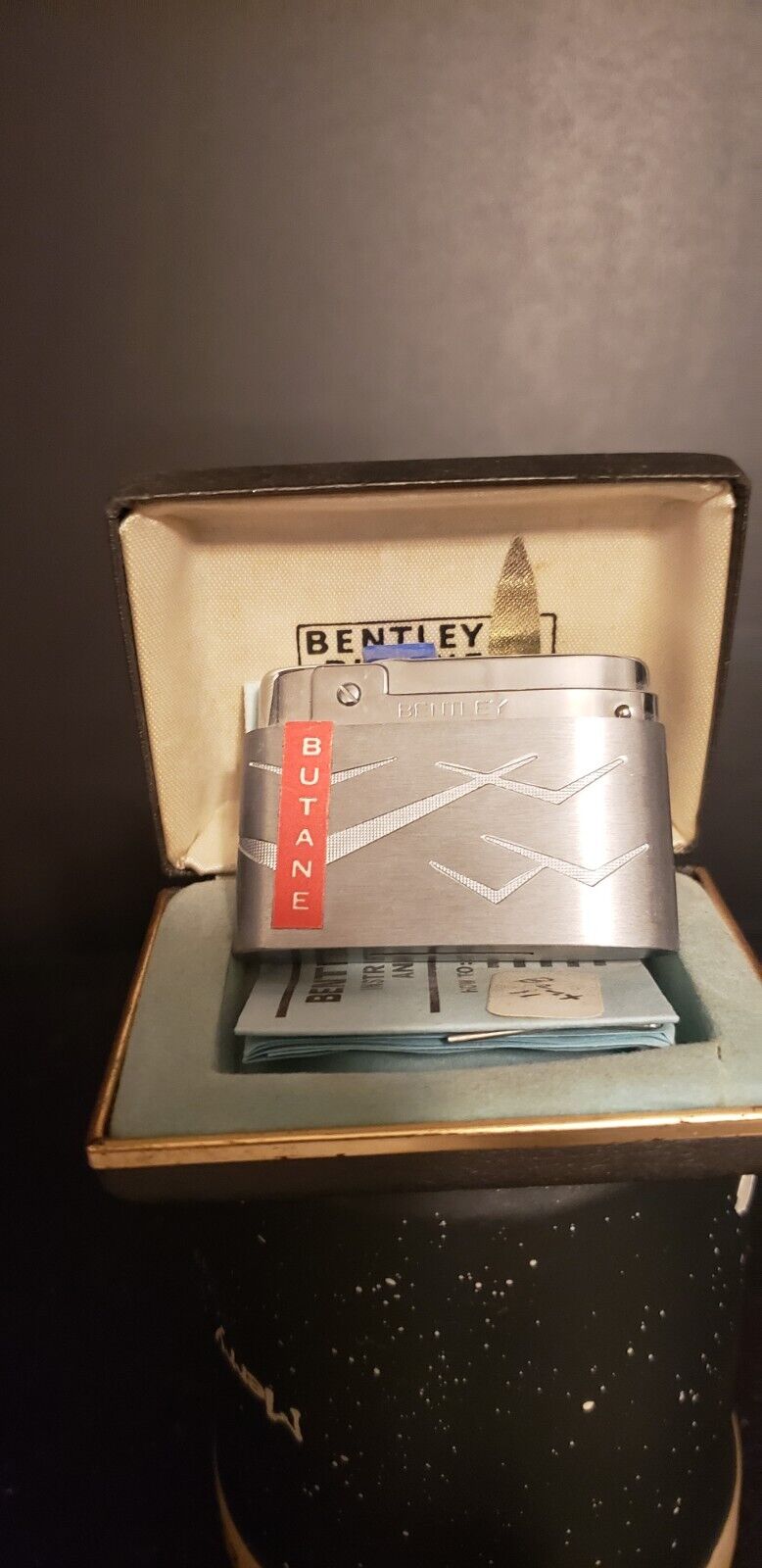 Vintage Bentley Butane Lighter with Original Box