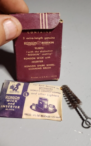 vintage RONSON LIGHTER BOX & ADVERTISEMENT & ACCESSORIES