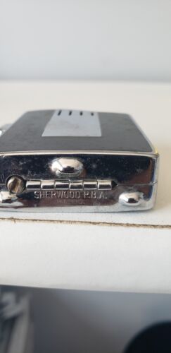Vintage Sherwood PBA Lighter Push Button Chrome and black finish