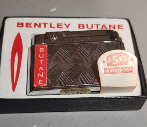 Bentley Butane Lighter original box never been struck collectible wavy needs tlc