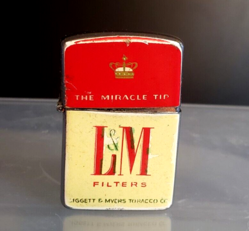 Vintage L&M filters Lighter Made in Japan Flip Top , in working order