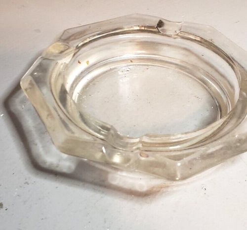 Vintage Clear Glass Astray 4.75" Square Mid-Century Modern Trinket Dish 4 Slot